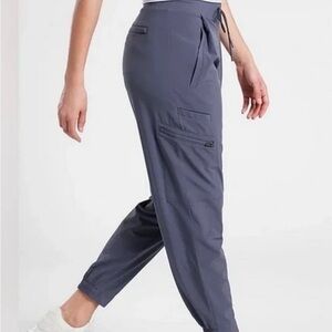 Athleta Women Slate Gray Drawstring Cargo Joggers Size 6